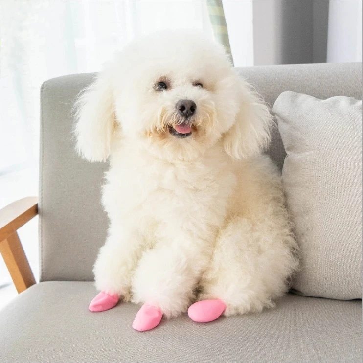 4pcs/set Outdoor Indoor Balloon Boots Rubber Waterproof Antislip Pet