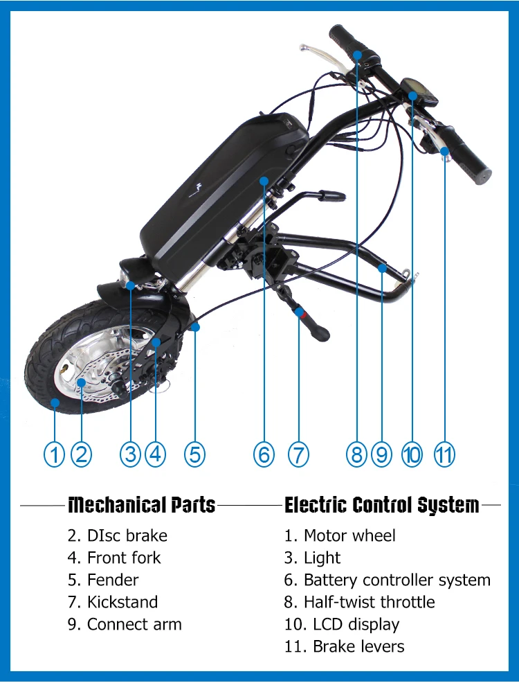 Wholesale Easy Connection Electric Wheelchair Attachment Handcycle With