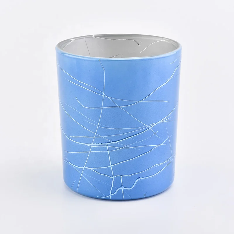Matte engraving Glass Candle Jars votive candle Holder home decoration Wholesale