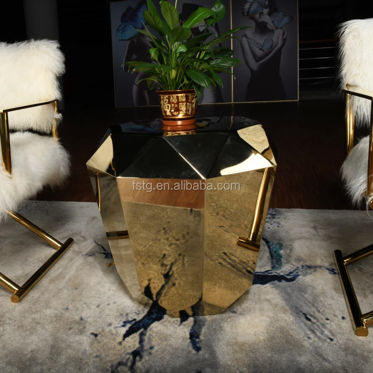 Luxury Home Goods Gold Metal Diamond Gem Coffee Table Buy Diamond