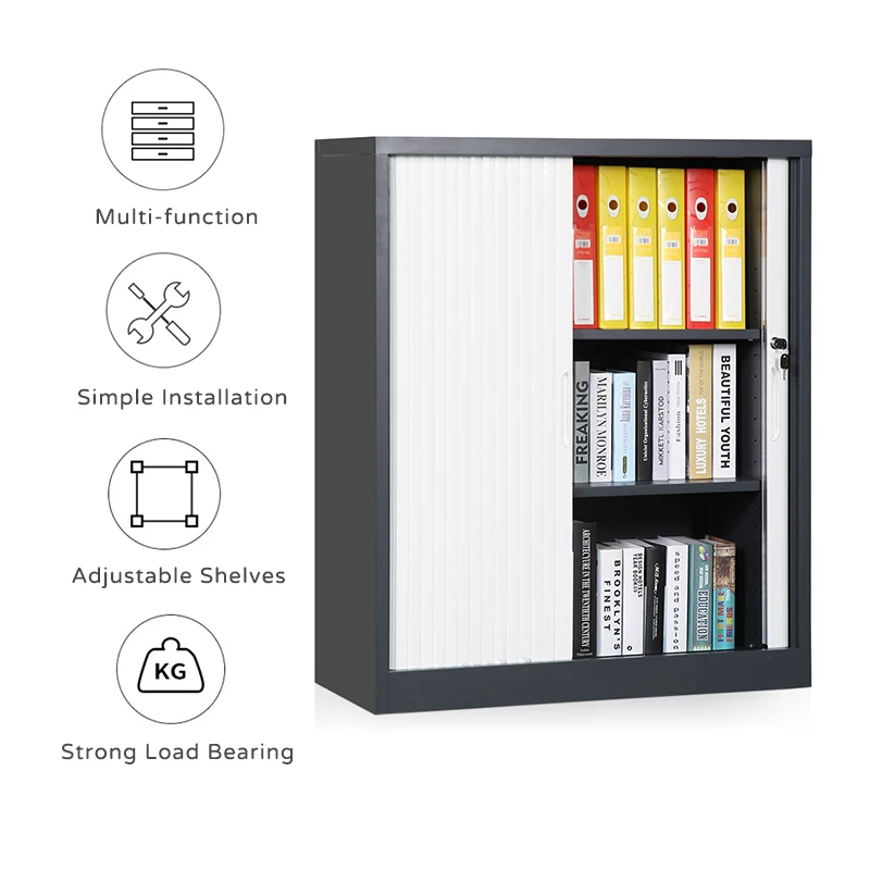 Knocked Down Stainless Steel Sliding Tambour Door File Shelve Metal Roller Shutter