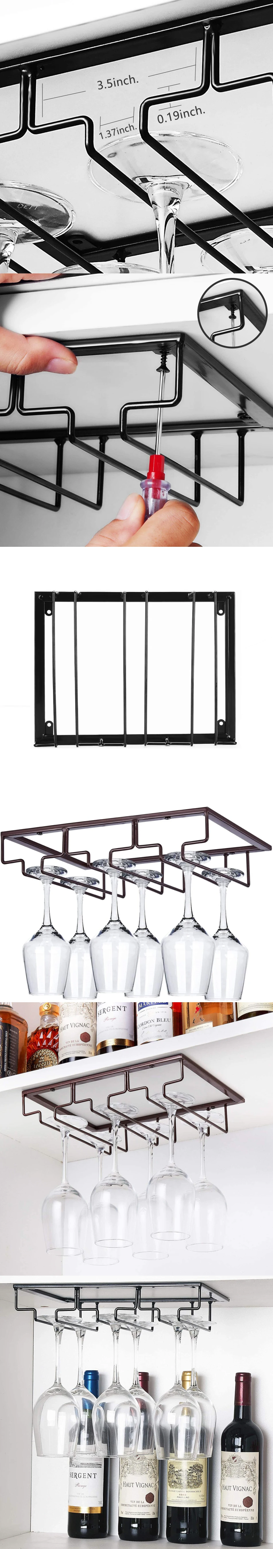 De Metal De Vidrio De Vino Rack De Estilo Europeo De Bajo Copas Rack De