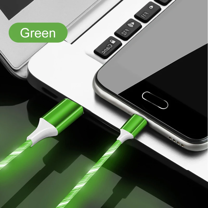 LED Glow Flowing Data USB Cable 8 Pin Charging Cable For iPhone