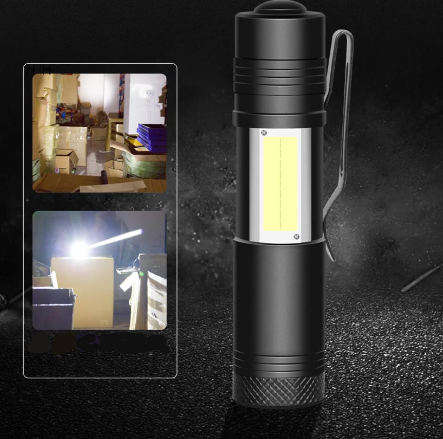 Wholesale Amazon High Power COB LED Portable AA 1.5V Super Bright Aluminum Alloy Mini Torch led Flashlight
