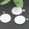 Top Sale 25MM Silver Plated Round Copper Cameo Cabochon Base Setting Pendant