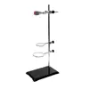 Gelsonlab HSG-073 Laboratory Grade Metalware Set - with Support Stand (8.3x5.5 inch), 2 Retort Rings , Rod and Burette Clamp