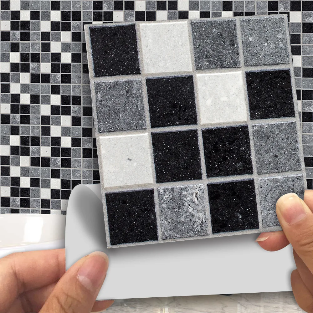 New 3D Marble Mosaic Wall Sticker Kitchen Bathroom Waterproof Tile MTS