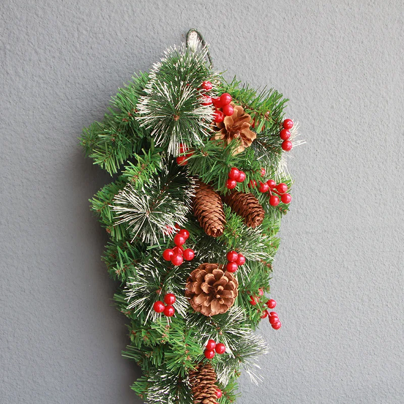 70 Cm Christmas Decoration Wreath Hanging Tree Horns Upside Down