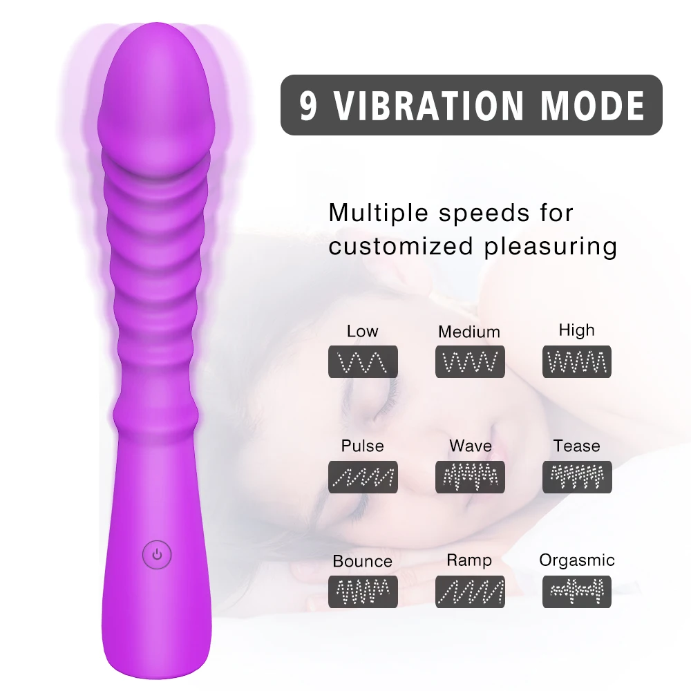 Hot sale Silicone G Spot 9 Vibration modes Vibrating vibrator sex toy women adult