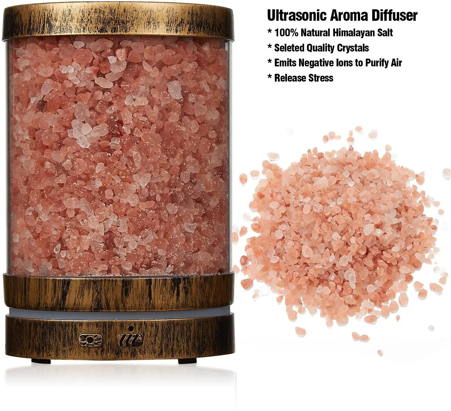 120ml Waterless Autooff Himalayan Salt Lamp Ultrasonic Essential Oil