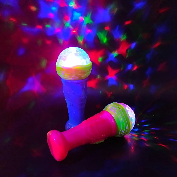 Kids Toys Light Up Spinning Ball Wand Microphone Led Spinning Toy With
