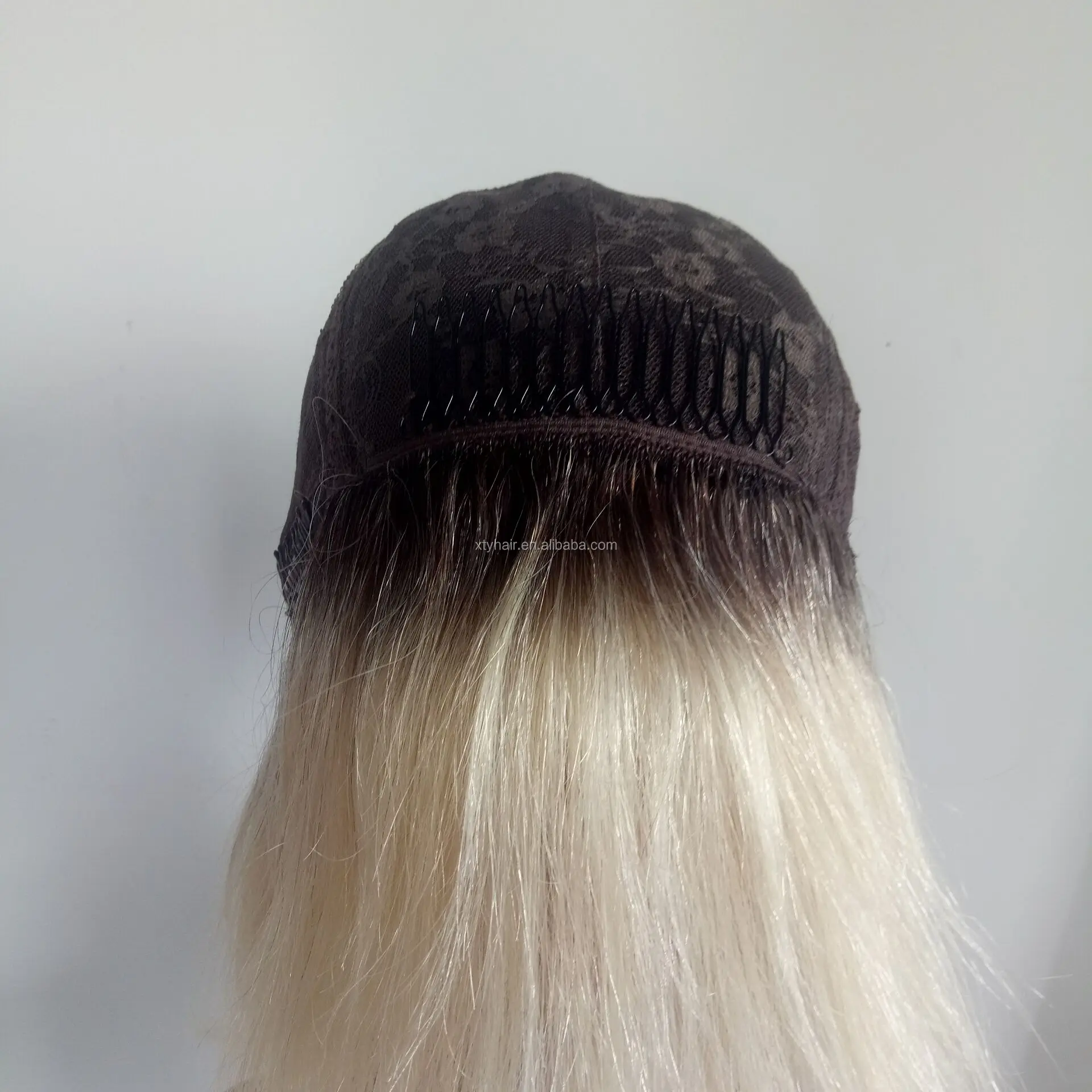 Custom Order Natural Straight Blond Jewish Kosher Lace Wigs Ombre Wig
