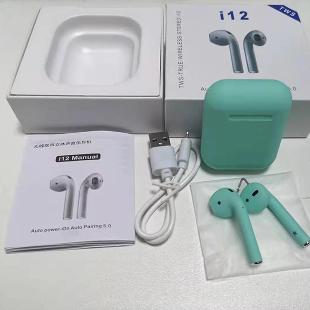 New i12 tws Wireless Bluetooths 5.0 Earphone TWS i12 Touch Control Earbuds i 12 tws HiFi Sound Headphones For All Smartphone - ANKUX.COM