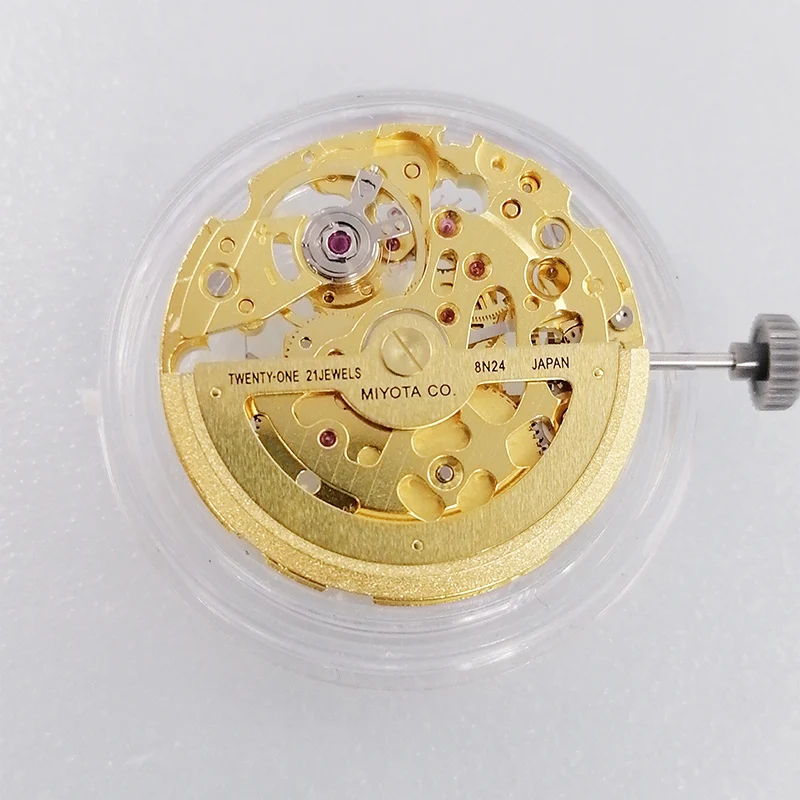 Original Japan Miyota 8n24 Skeleton Mechanical Movement 21 Jewels Top ...