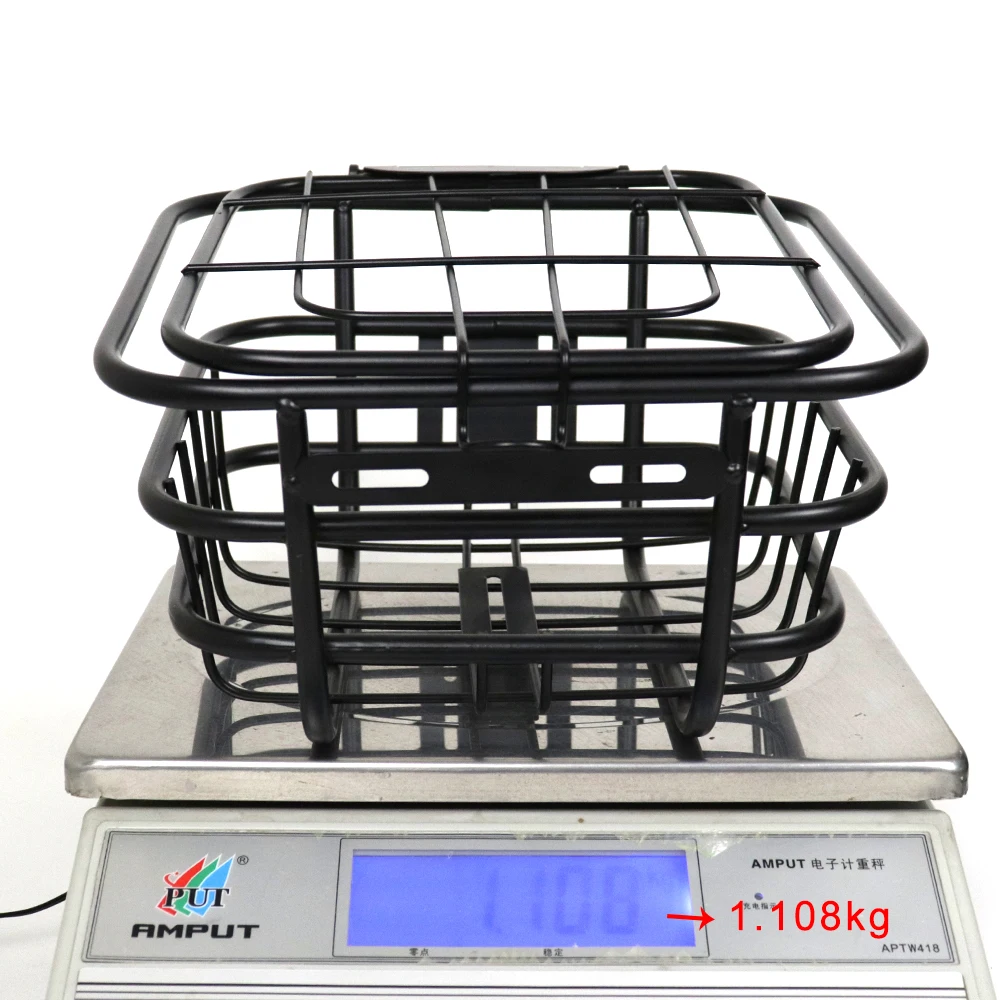 Simple Retro Iron Large Capacity Bicycle Front Basket With Cover