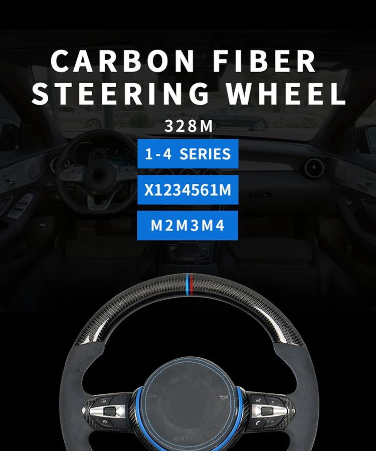 2020 New Design Genuine Carbon Fiber Steering Wheel For BMW M2 M3 M4 M5 M6 X5M X6M
