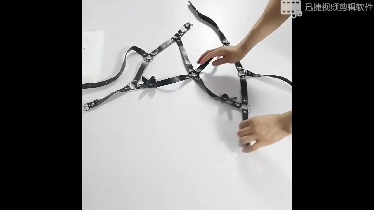 Amazon Hot Sale Female Sexy Bdsm Restraint Slave Body Belt Performance  Props Leather Body Harness Bondage Sex Toys