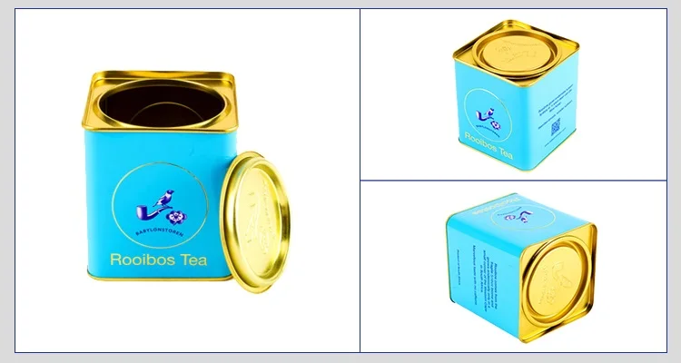 chinese plain embossed tea tins box airtight tin cans for tea