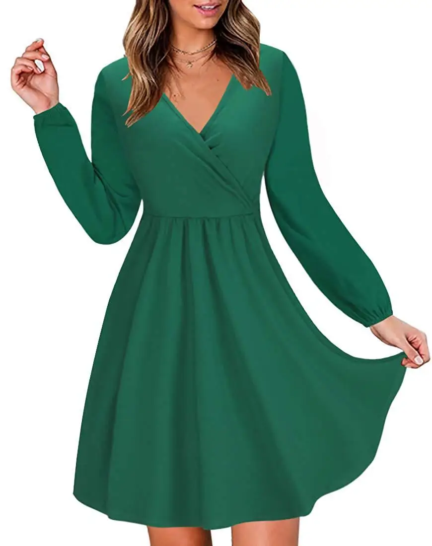 Ebay New Coming Casual Women Clothes Lady Long Sleeves V Neck Dress - Buy  Long Sleeves V Neck Dress,Lady Long Sleeve Dress,Clothes Women Dress  Product on Alibaba.com