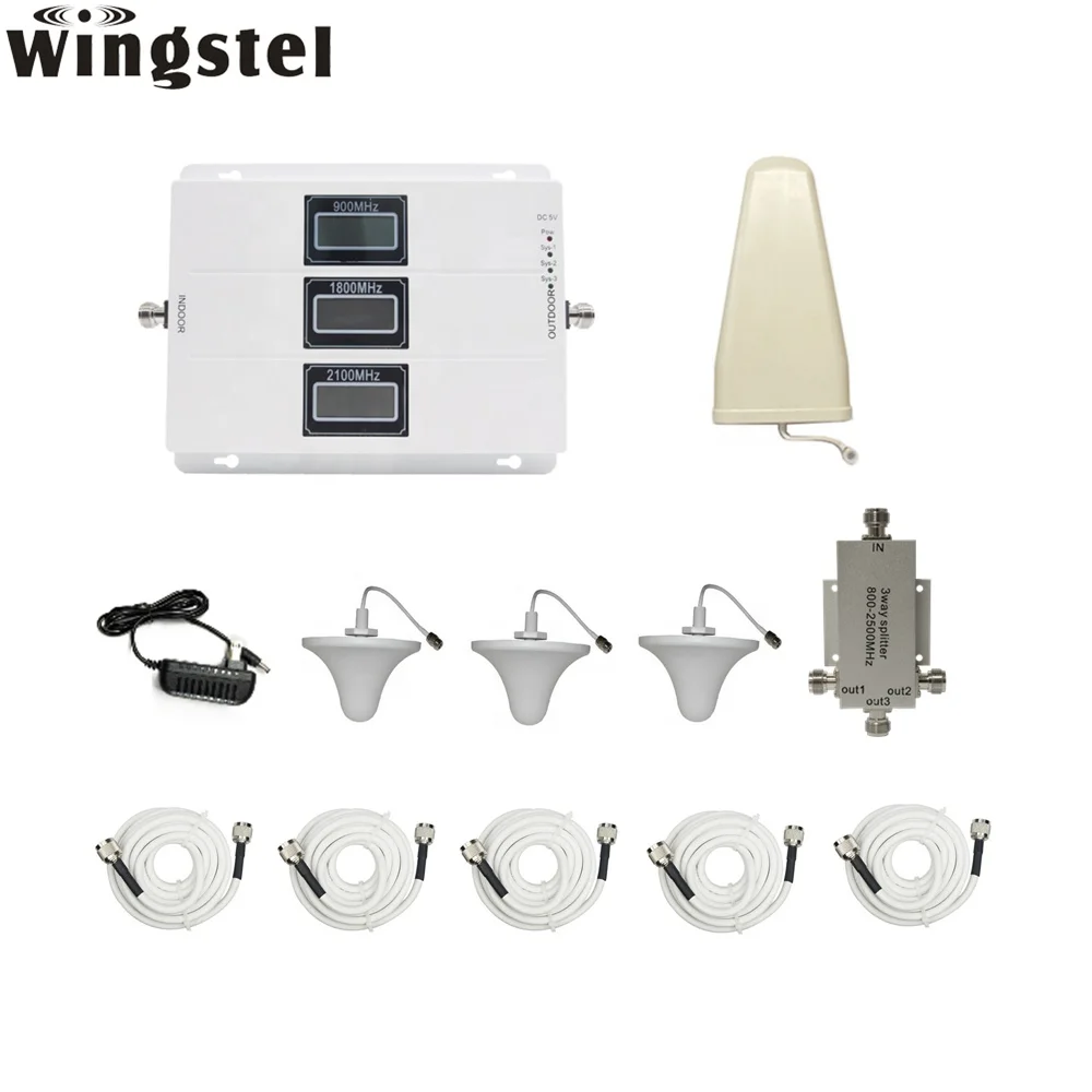 Mobile Network Signal Booster Mobile Signal Amplifier With 3 Indoor
