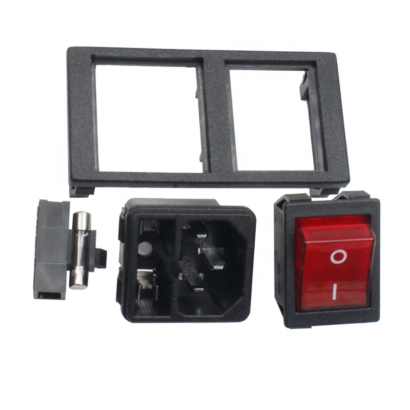 Iec320 Power Socket C14 Inlet 10a 250v 3pin Connector Plug With Rocker ...