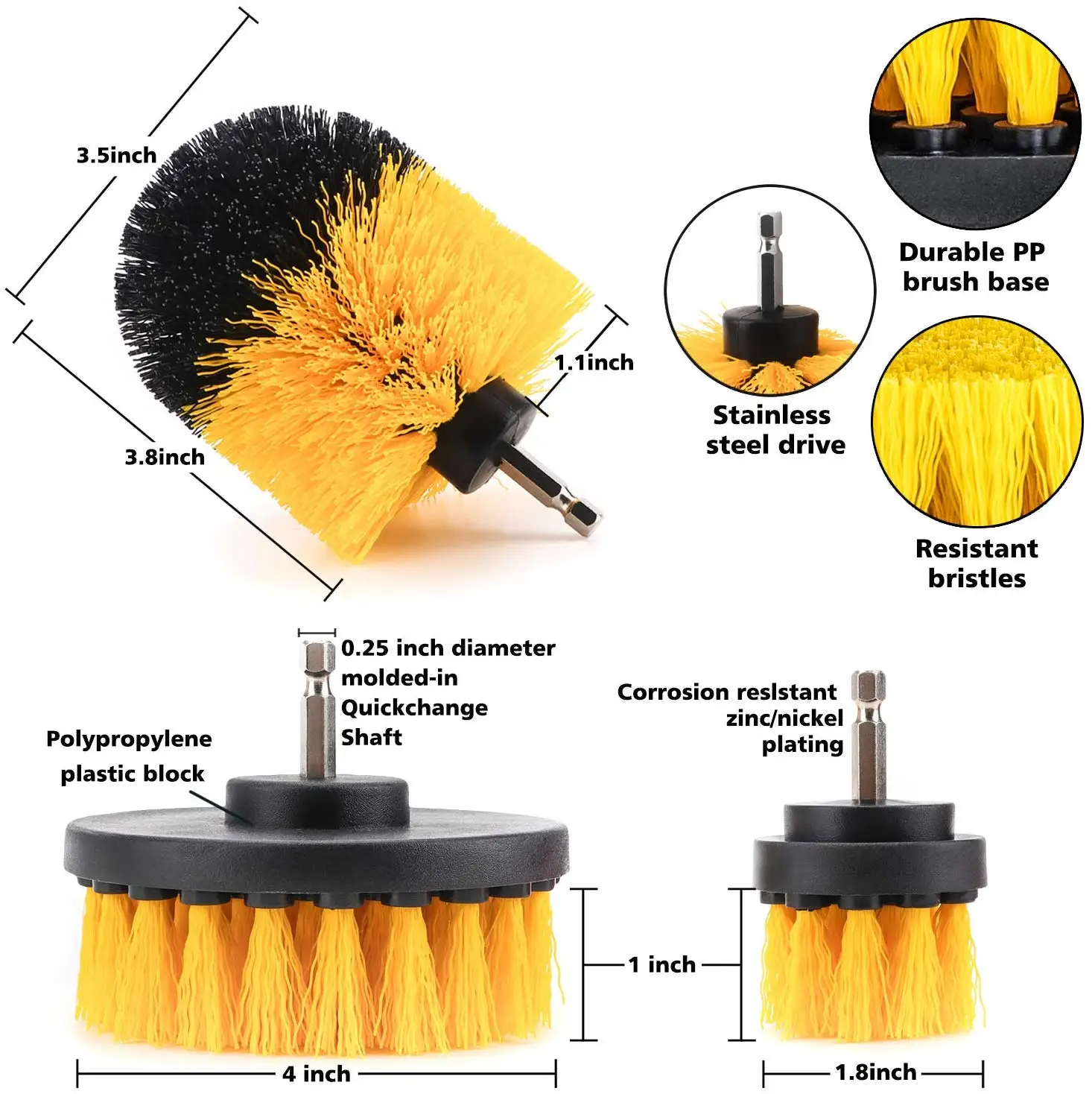 Drill Brush Attachment Set,Scrub Brush Power Scrubber Drill Brush Kit