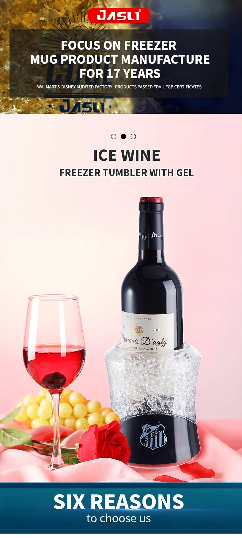 Reusable Custom Double Wall Gel Ice Bucket Beer Cooler Wine Bottle Cooler For Bar Wholesale