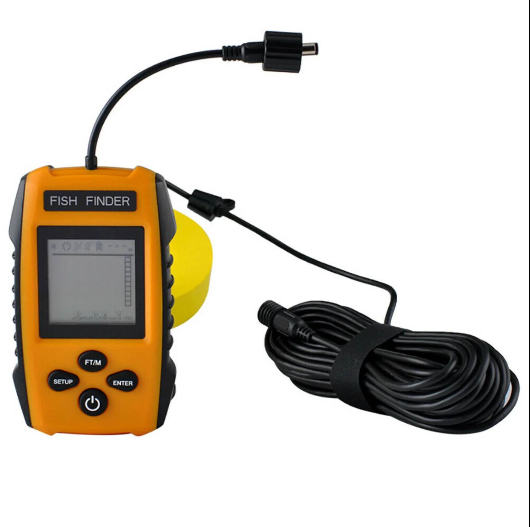 米深度范围便携式传感器幸运声纳回声测深仪探鱼器 - buy lucky fish