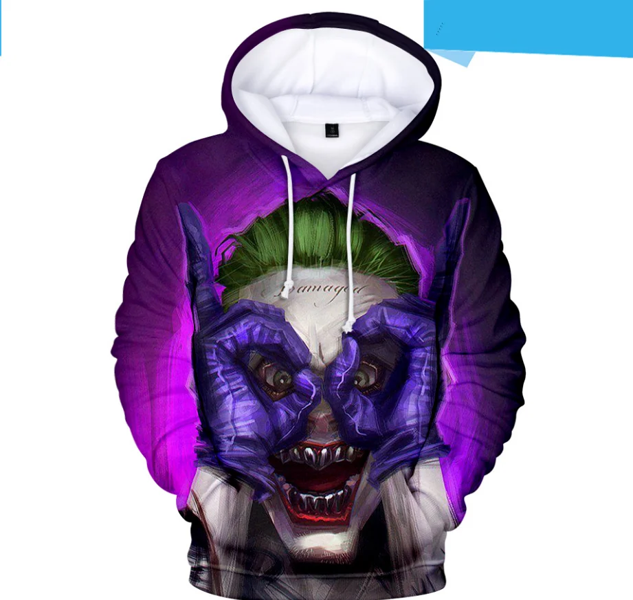 2019 哈哈小丑 3d 打印运动衫连帽衫男士和女士嘻哈滑稽秋季街头连