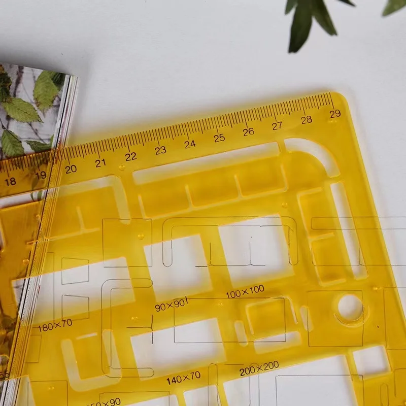 Student Stencil Straight Ruler Construction Template Rule Office