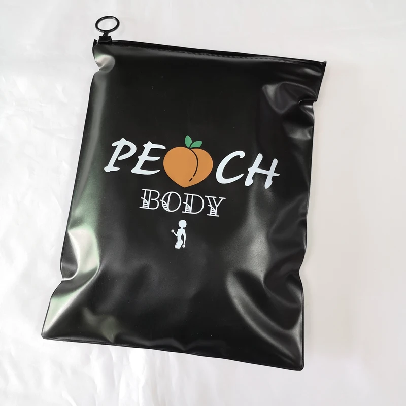 Pvc Waterproof Black Zipper Garment Bag Wholesale Zip Lock Frosted Pvc