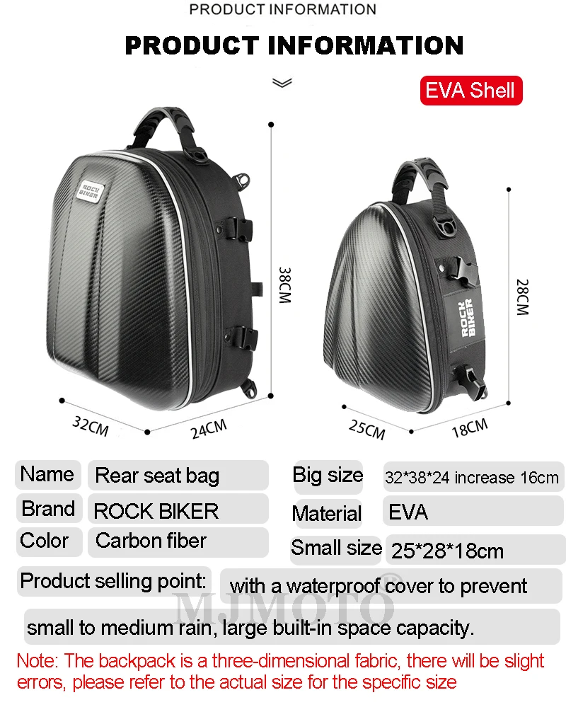 Rock Biker Waterproof Motorcycle Tail Bag Multi-functional Durable Rear ...