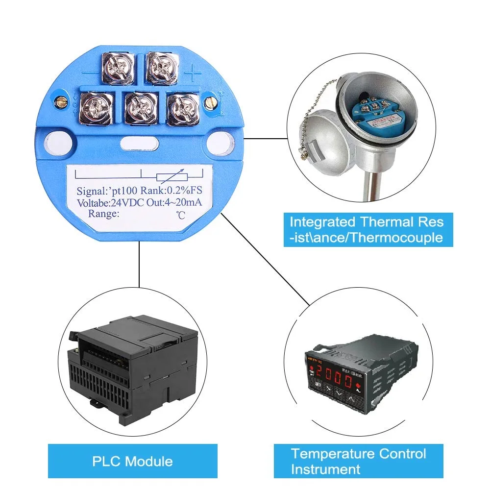 PT100 0~100°C 200°C 250°C RTD SBW Temperature Sensor Transmitter Module 4-20MA 
