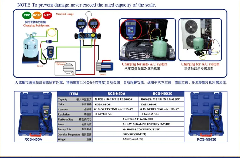 220lbs Digital Electronic Hvac Ac Refrigerant Charging Weight