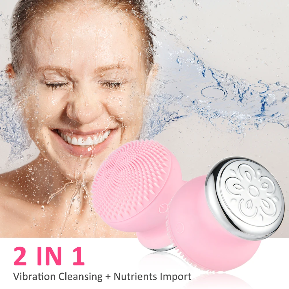 2 In 1 Vibrating  Massager Foreo Luna Mini 2 Sonic Electric Silicone Facial Cleansing Brush.jpg