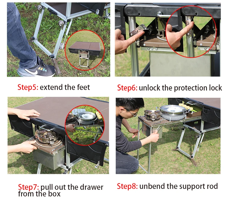 Bulin C550 Mobile Kitchen For Camping Outdoor Folding Table Bbq Self