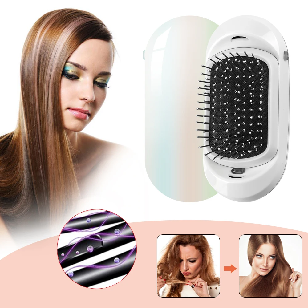 2.0 Antic Static Hair Brush Portable Electric Ionic Hairbrush Vibrating Scalp Massage Comb Double Negative Ions Comb Alibaba