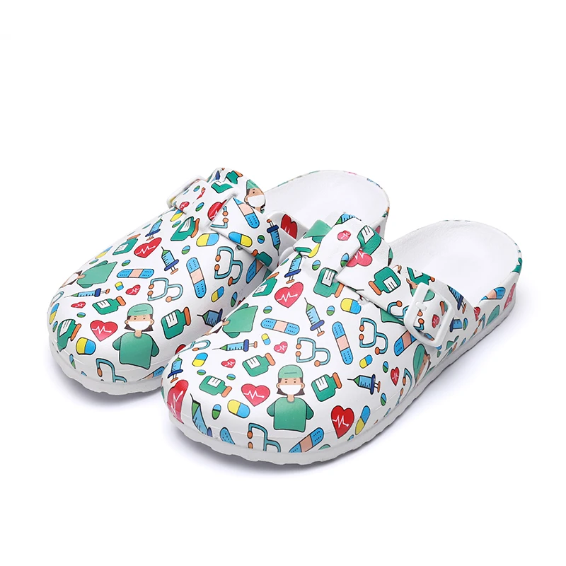 
Wholesale Hot Style Colorful Printing Hospital Clinic Medical And Laboratory Men Or Women Slippers 