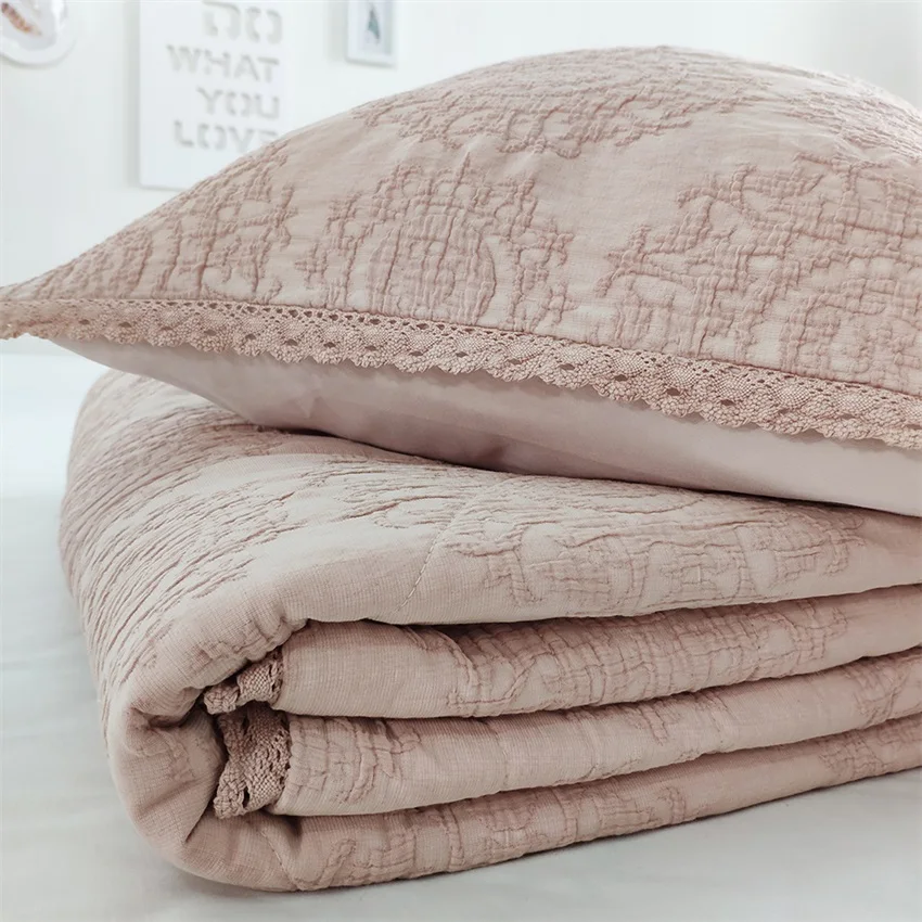 High Quality 100 Cotton Quilt Bedspread Set Luxury King Quilt Cover Set Jacquard Bedspread