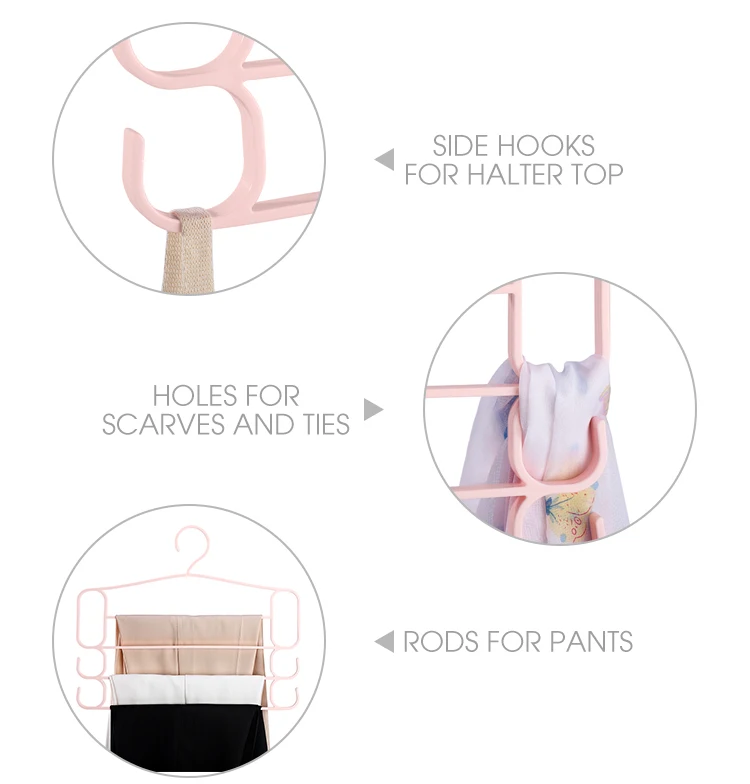 4 Layer Multi Functional Pants Hanger 12kg Pants Storage Rack