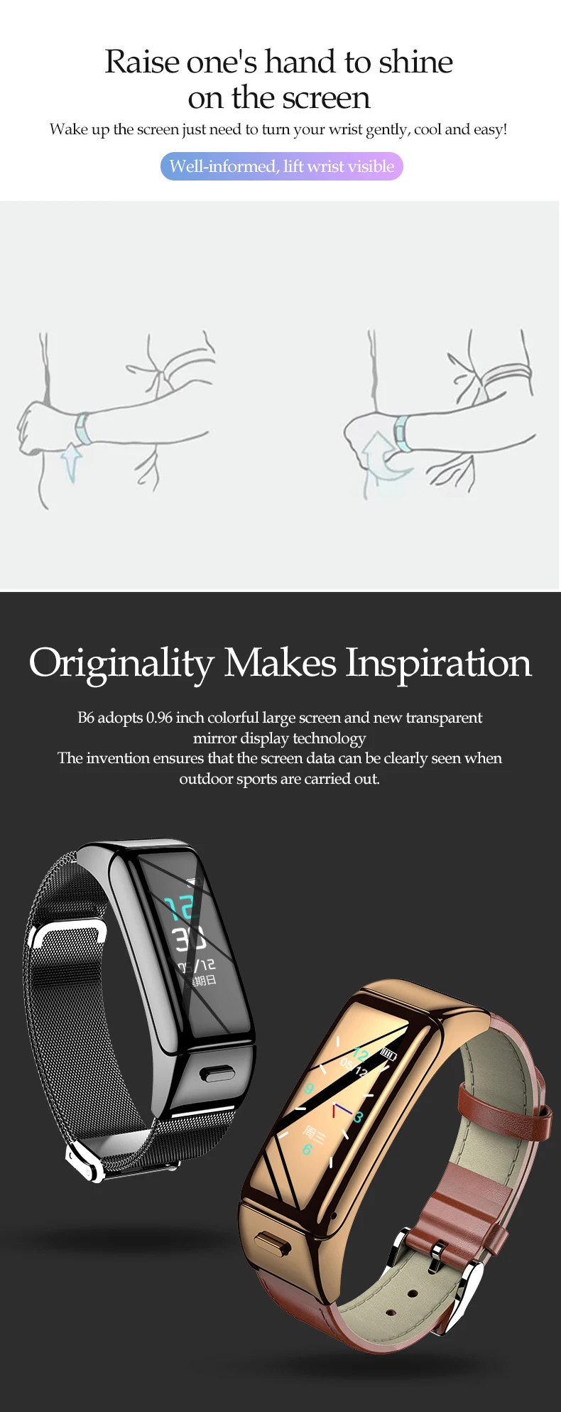 B6 Bluetooth Smart Bracelet