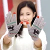 Morewin deer jacquard touch screen gloves winter plus velvet warm couple touch screen gloves manufacturers wholesale custom