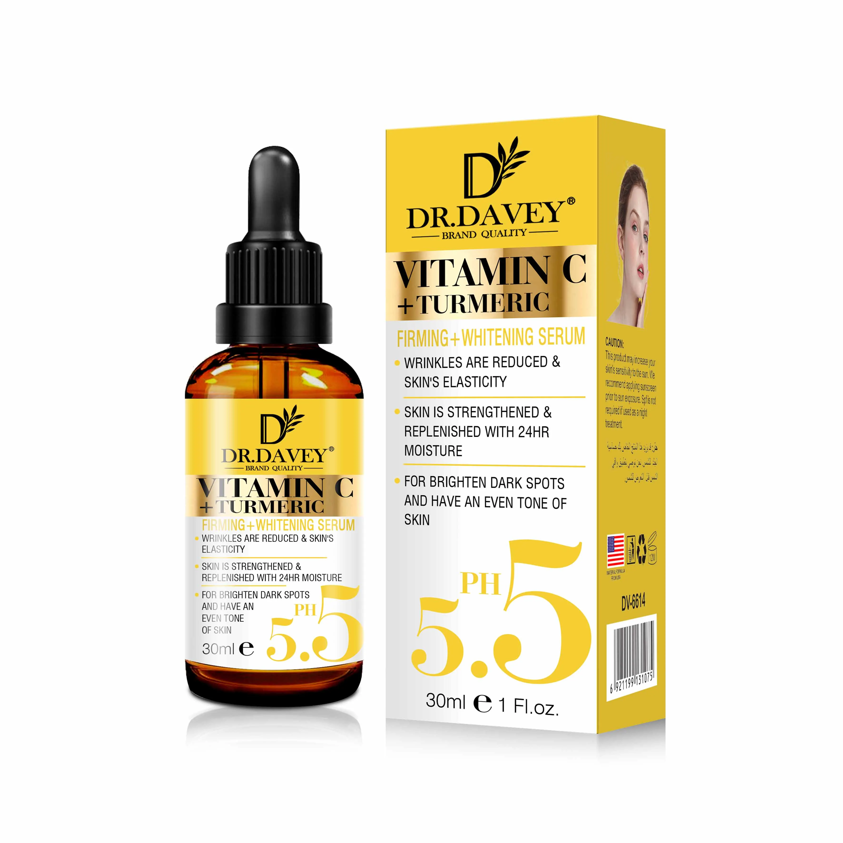 Dr.davey Vitamin C+turmeric Serum Anti Aging Anti Wrinkle Whitening ...