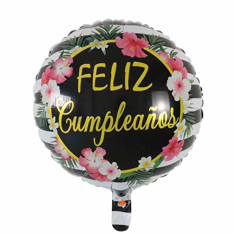 18 inch ronde zwarte vorm folie party ballonnen spaans helium globes happy birthday party decoraties