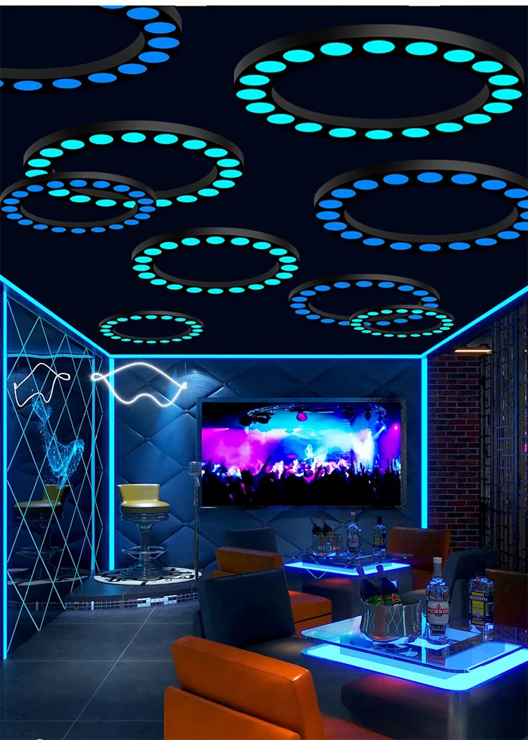 product creative iron atmosphere ring light for barbecue gyms hot pot restaurants and decorative colors colorful music bars-9