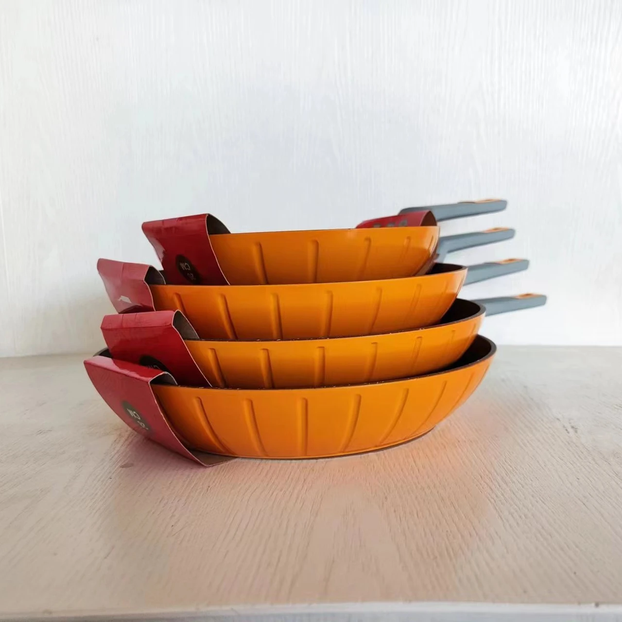 Forged Aluminum Induction Bottom Fry Pan Vertical Grain Nonstick Marble