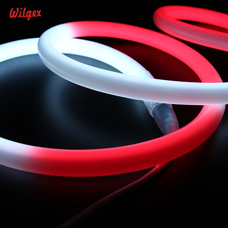 High quality and widely used 360 degree circular dia 18mm 16mm neon led strip 360 rgb  led neon rope 360 Pixel