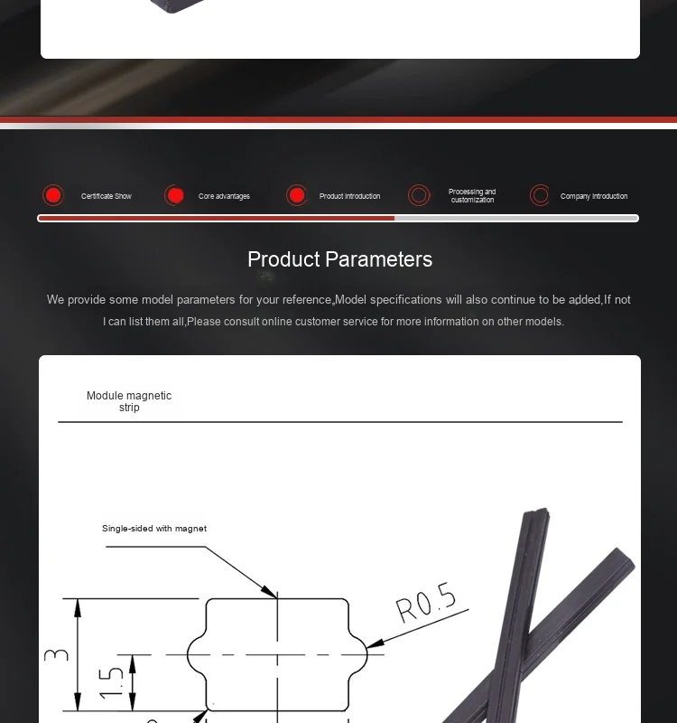 Fully Enclosed 65/80/102/135/170/220 European Standard Magnetic Strip Embedded Module Nylon Wear-Resistant Cemented Carbide supplier