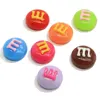 High Quality 18MM Resin Sweets Chocolate M&M Cabochons Kawaii Resin M Beads Slime Charms Chocolate Sweets Candy Charms