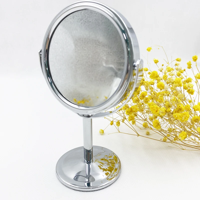 金属支架手持式和台式镜子,配有支架剃须银镜 - buy shaving mirror